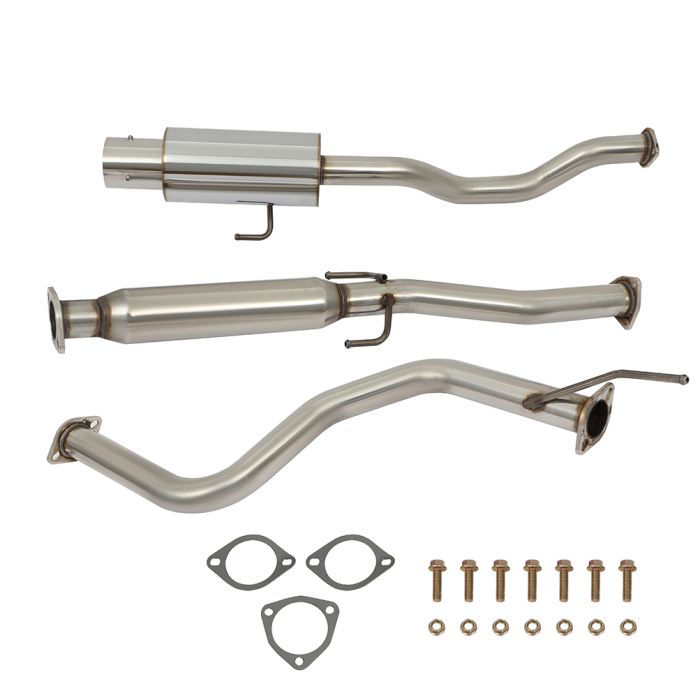 1992-2000 Honda Civic 1.6L 4" Rolled Muffler Tip 2.25" Stainless Catback Exhaust System