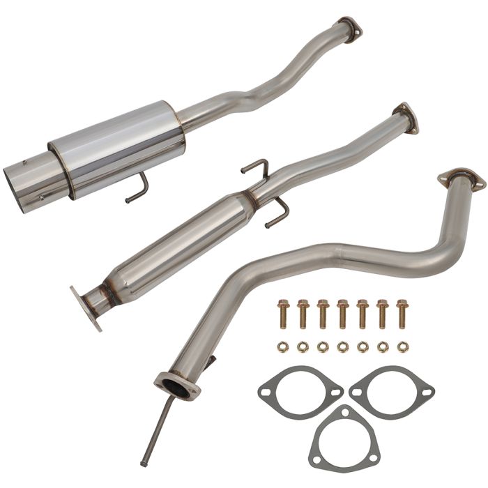 1992-2000 Honda Civic 1.5L 1.6L Catback Exhaust System 4.5" Rolled Flat Muffler Tip 2.25"