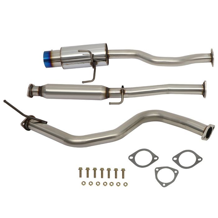 1992-2000 Honda Civic 1.5L 1.6L 4.5" Rolled Burnt Tip Muffler Catback Exhaust System