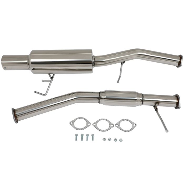 4 inch 1989-1994 Nissan 240SX 2.4L Rounded Tip Muffler Pipe Catback Exhaust System