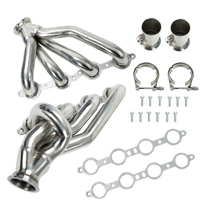 Shorty Header Exhaust for 1982-2004 Chevy GMC LS Swap S10 LS1 LS2 LS3 LS6 V8 1-5/8"