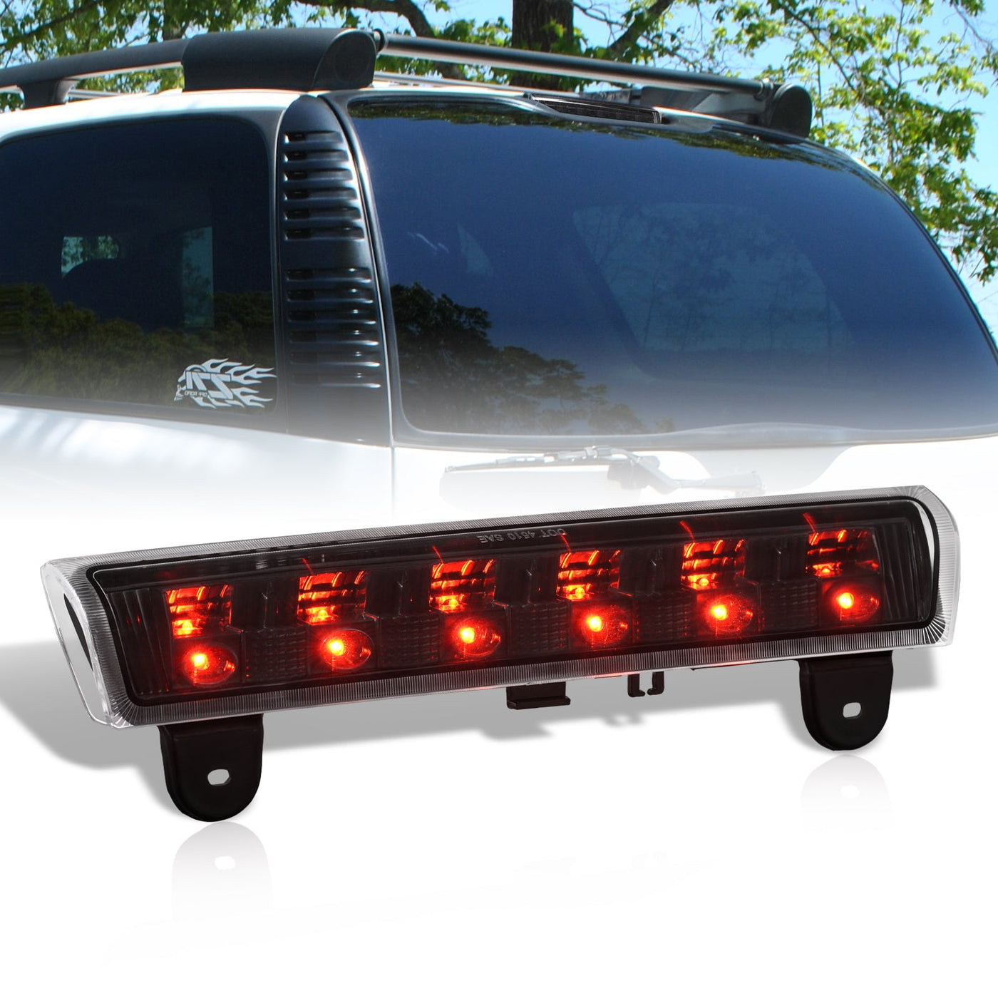 Chevrolet Suburban Tahoe 2000-2006 / GMC Yukon 2000-2006 LED 3rd Brake Light Black Housing Clear Len (Excluding Barn Door Models)