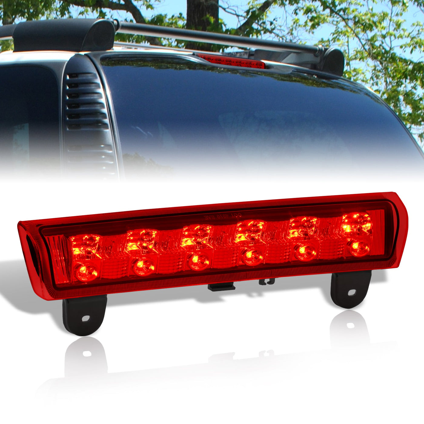 Chevrolet Suburban Tahoe 2000-2006 / GMC Yukon 2000-2006 LED 3rd Brake Light Chrome Housing Red Len (Excluding Barn Door Models)