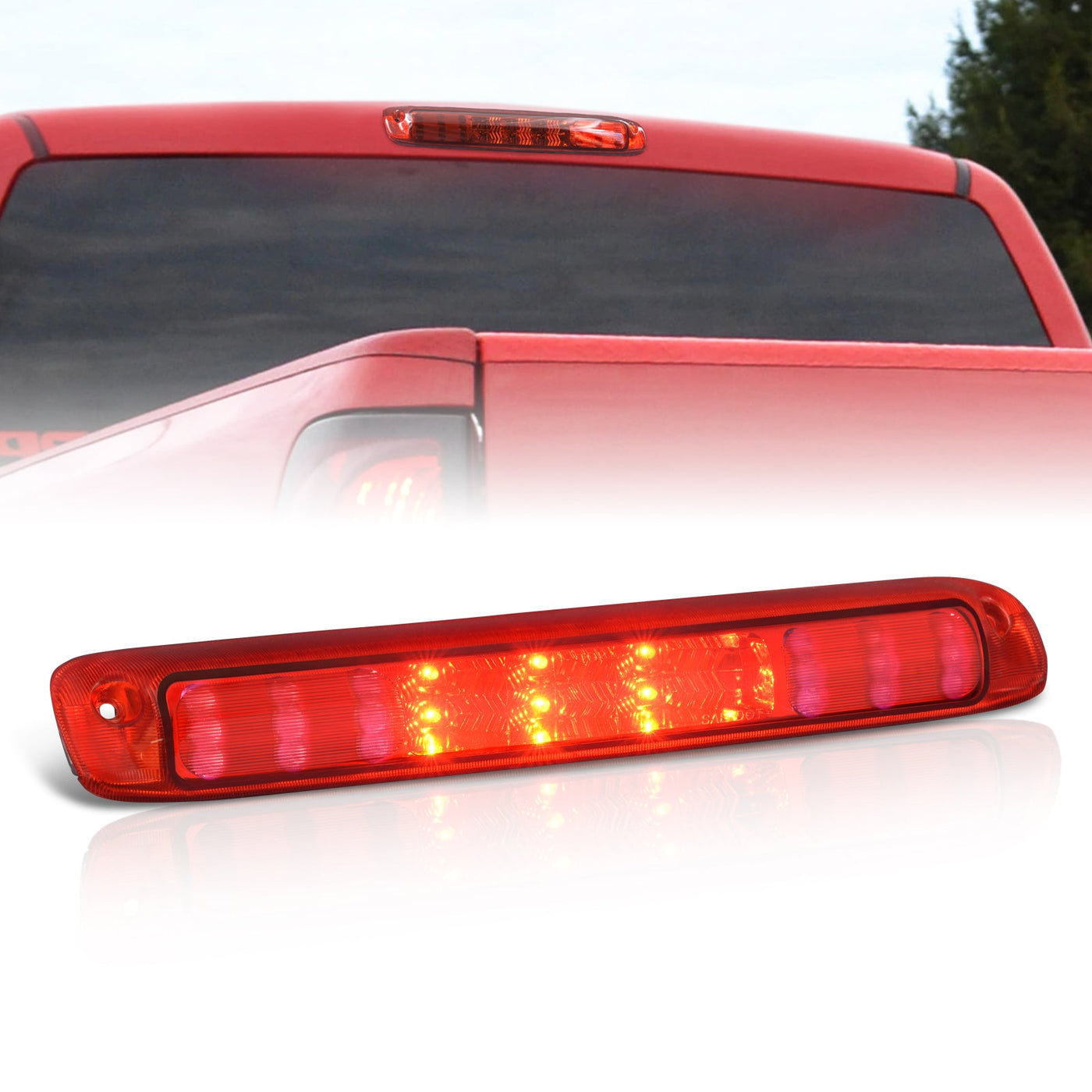 Chevrolet Silverado 1999-2006 / GMC Sierra 1999-2006 LED 3rd Brake Light Chrome Housing Red Len