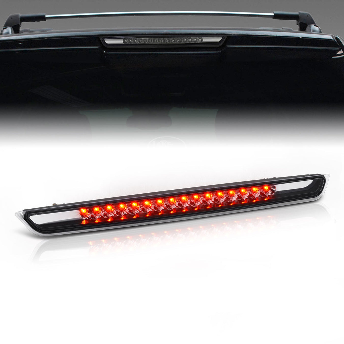 Chevrolet Suburban Tahoe 1500 2007-2014 / 2500 2007-2013 / GMC Yukon XL 1500 2007-2014 / 2500 2007-2013 LED 3rd Brake Light Chrome Housing Clear Len