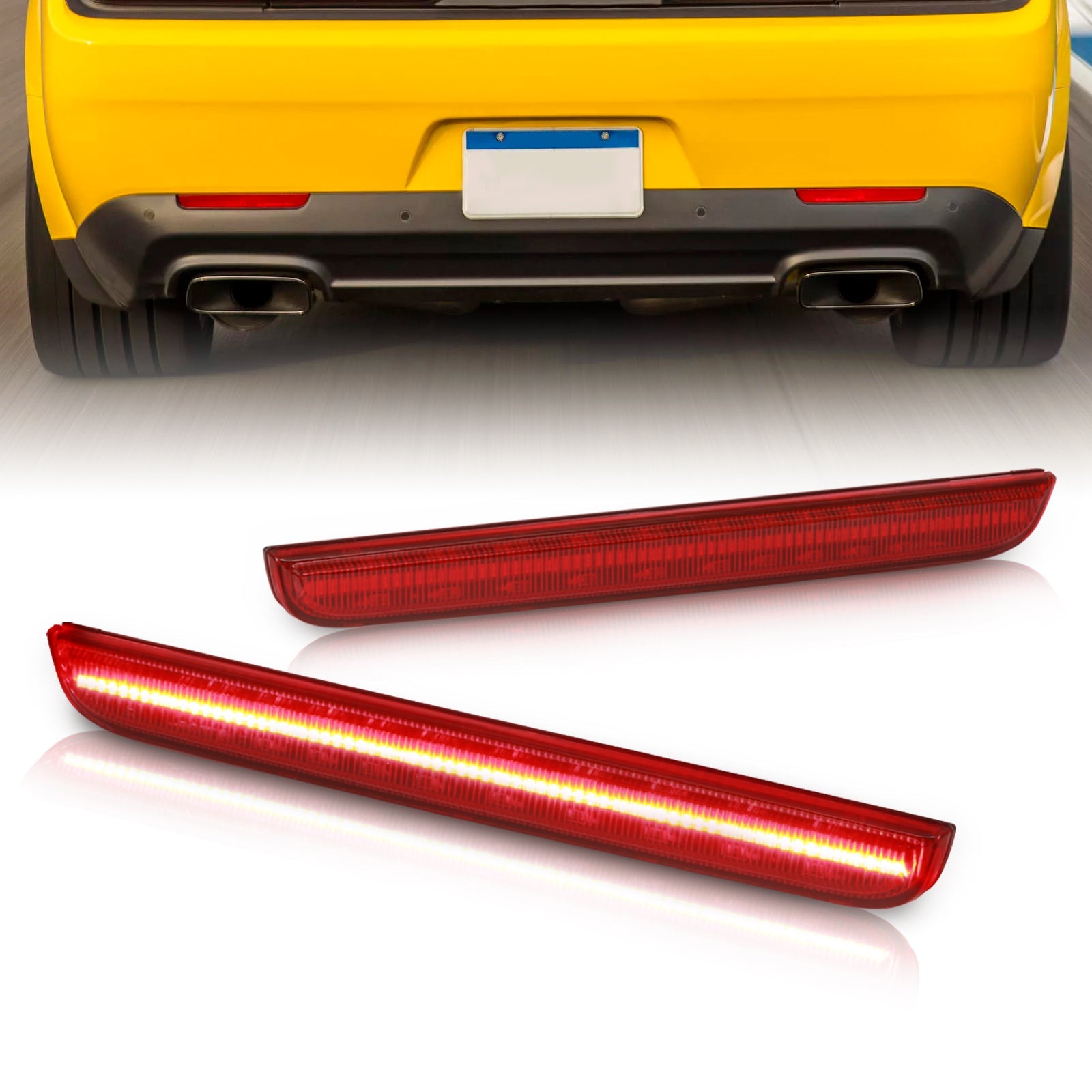 Dodge Challenger 2015-2023 Rear Red LED Reflector Light Red Len - Parts Agent