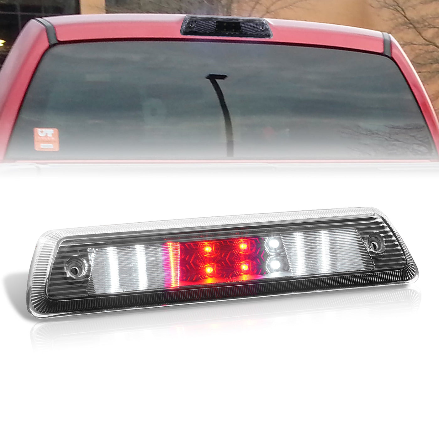 Ford F150 2009-2014 / Lincoln Mark LT 2010-2014 LED 3rd Brake Light Black Housing Clear Len