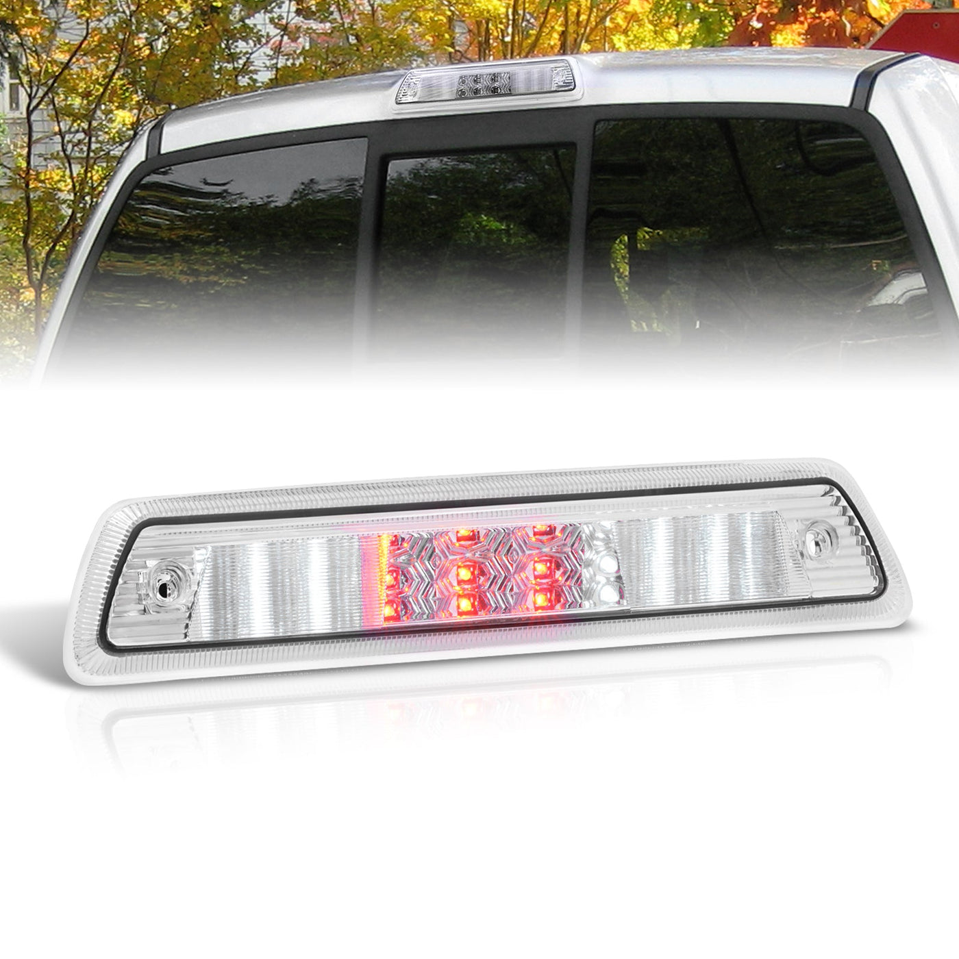 Ford F150 2009-2014 / Lincoln Mark LT 2010-2014 LED 3rd Brake Light Chrome Housing Clear Len