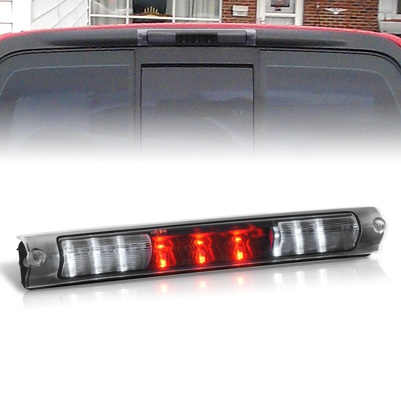 Ford F150 F250 1997-2003 / Excursion 2000-2005 LED 3rd Brake Light Black Housing Clear Len