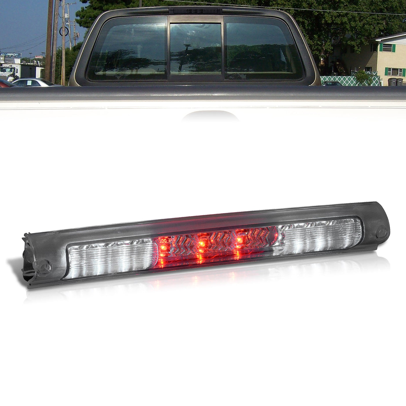 Ford F150 F250 1997-2003 / Excursion 2000-2005 LED 3rd Brake Light Chrome Housing Smoke Len