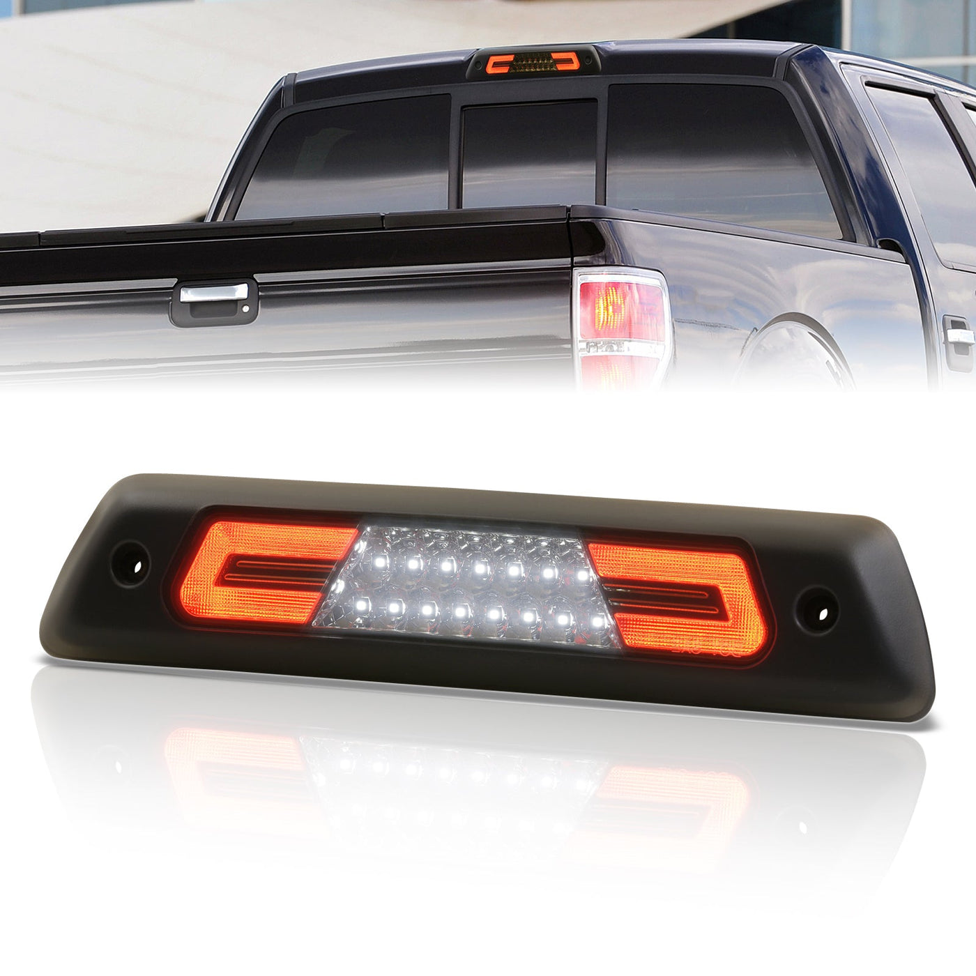 Ford F150 2009-2014 / Lincoln Mark LT 2010-2014 LED Bar 3rd Brake Light Chrome Housing Smoke Len (Excluding Raptor Models)