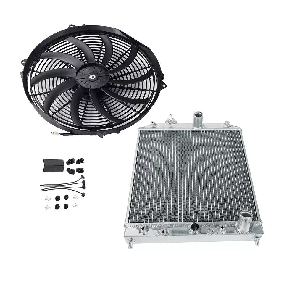 16" Slim Push Pull Fan Kit & 3Row Full Aluminum Radiator FOR 1992-2000 Civic EG