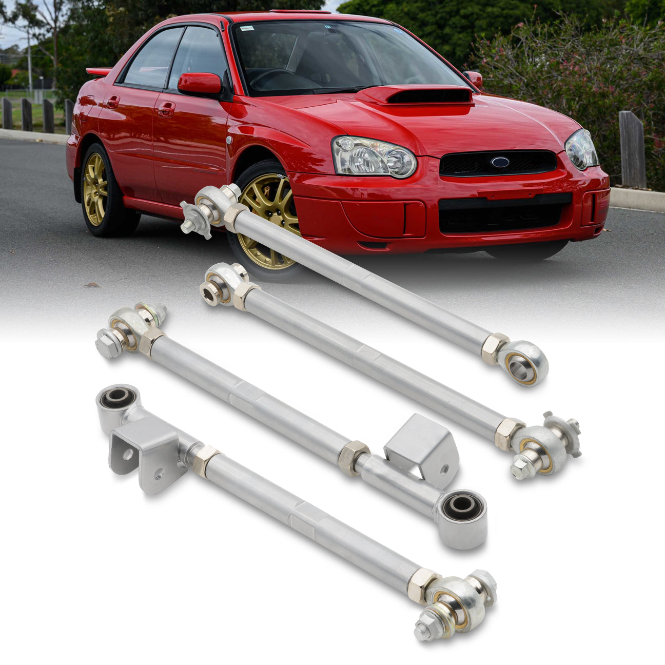 Subaru Impreza 1995-2001 / Impreza WRX STI 2002-2007 Rear Control Arms Lateral Links Kit Silver