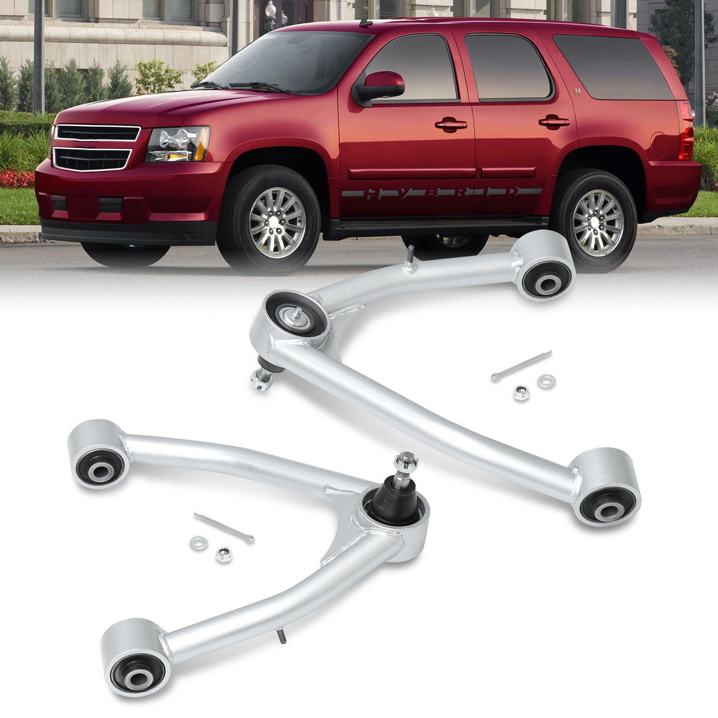 Chevrolet Suburban 2007-2020 / Tahoe 2007-2020 / GMC Yukon & XL 2007-2020 / Cadillac Escalade 2007-2020 2-4" Lift Front Upper Tubular Control Arms Silver