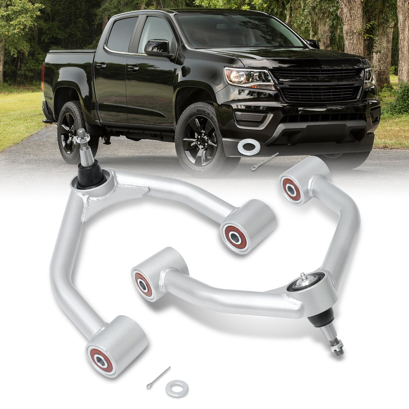 Chevrolet Colorado 2015-2022 / GMC Canyon 2015-2022 2-4" Lift Front Upper Tubular Control Arms Silver