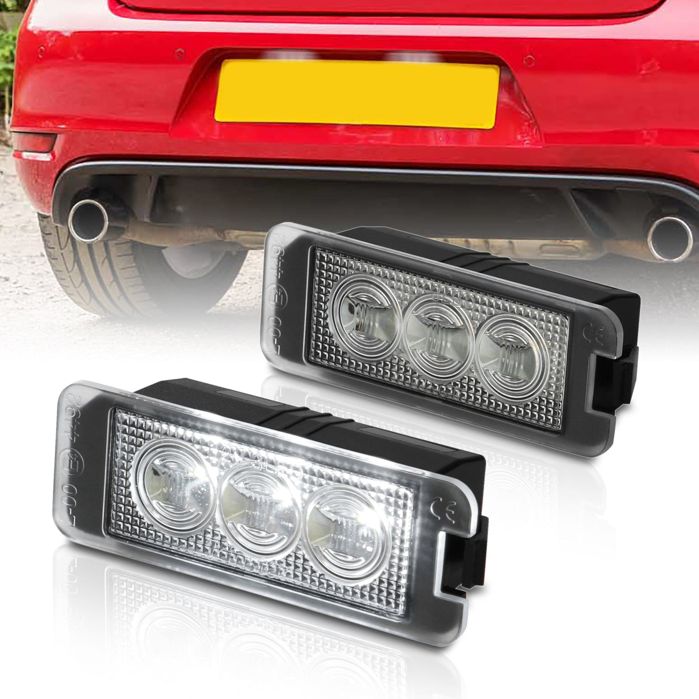 Bentley / Porsche / Seat / Skoda / Volkswagen White SMD LED License Plate Lights Clear Len