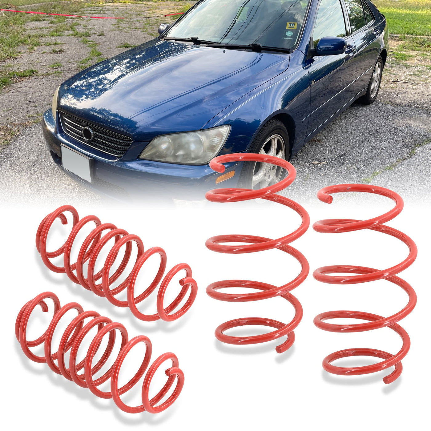 Lexus IS300 2001-2005 Lowering Springs Red (Front ~2.0" / Rear ~2.0")