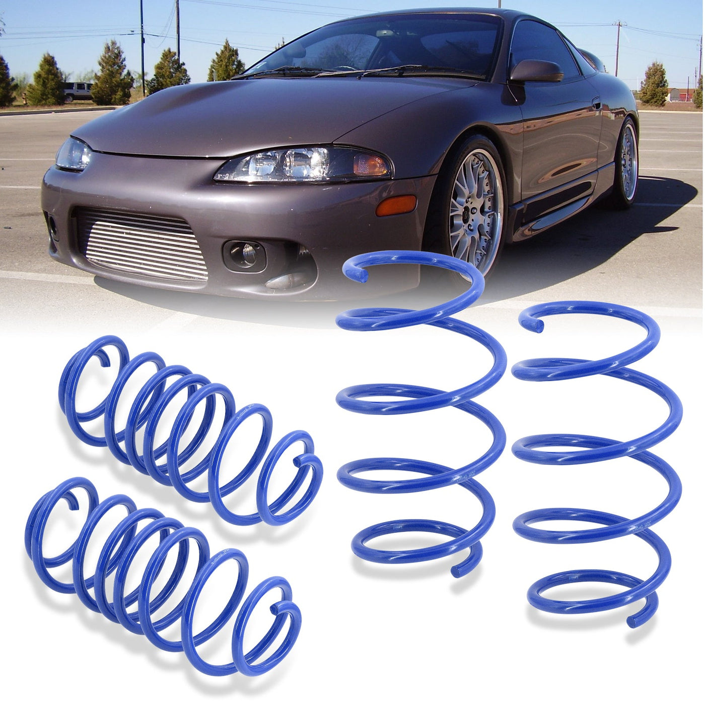 Mitsubishi Eclipse 1995-1999 / Eagle Talon 1995-1998 Lowering Springs Blue (Front ~1.5" / Rear ~1.25")