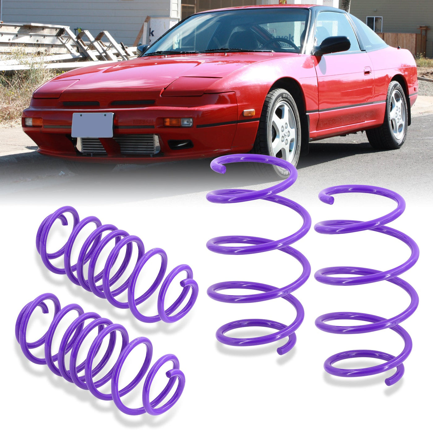 Nissan 240SX S13 1989-1994 Lowering Springs Purple (Front ~1.5" / Rear ~1.2")