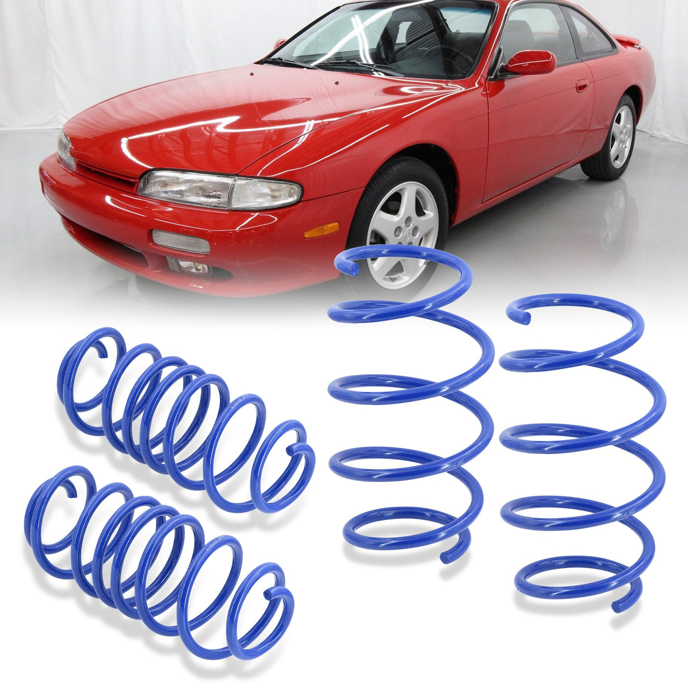 Nissan 240SX S14 1995-1998 Lowering Springs Blue (Front ~1.4" / Rear ~1.0")