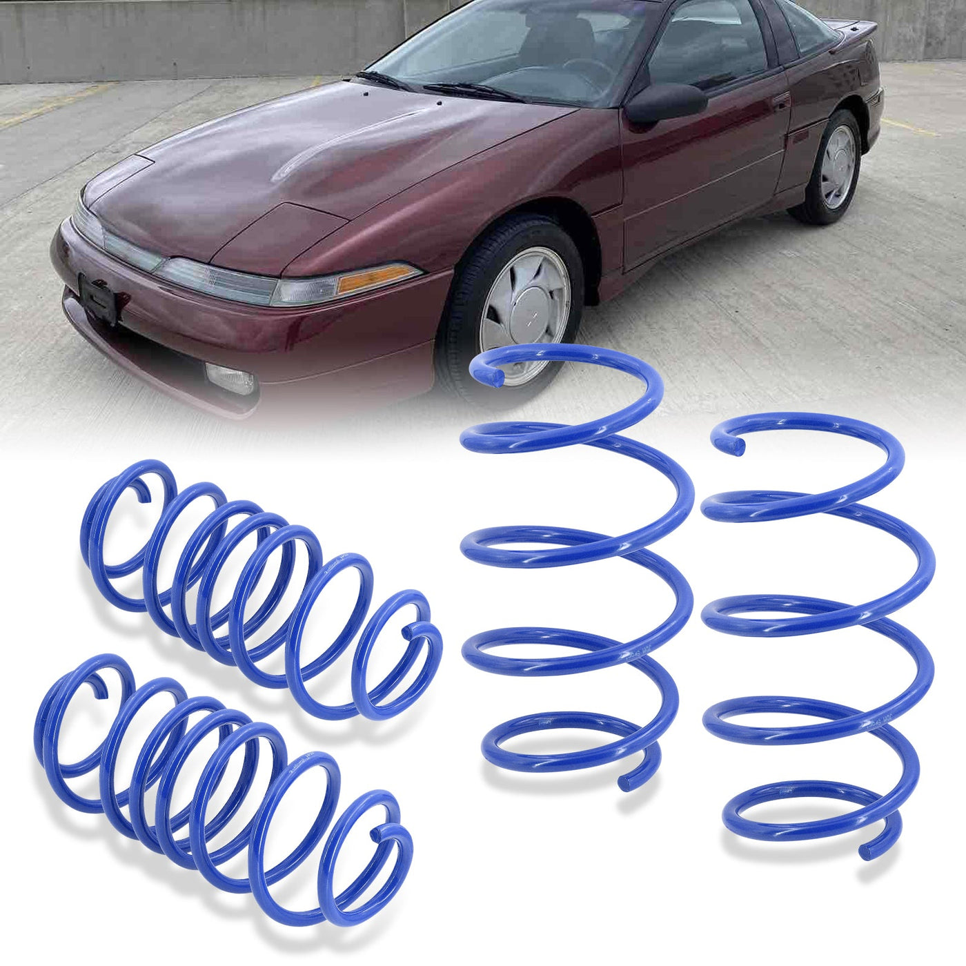 Mitsubishi Eclipse 1989-1994 Lowering Springs Blue (Front ~ 2.0" / Rear ~ 2.0")