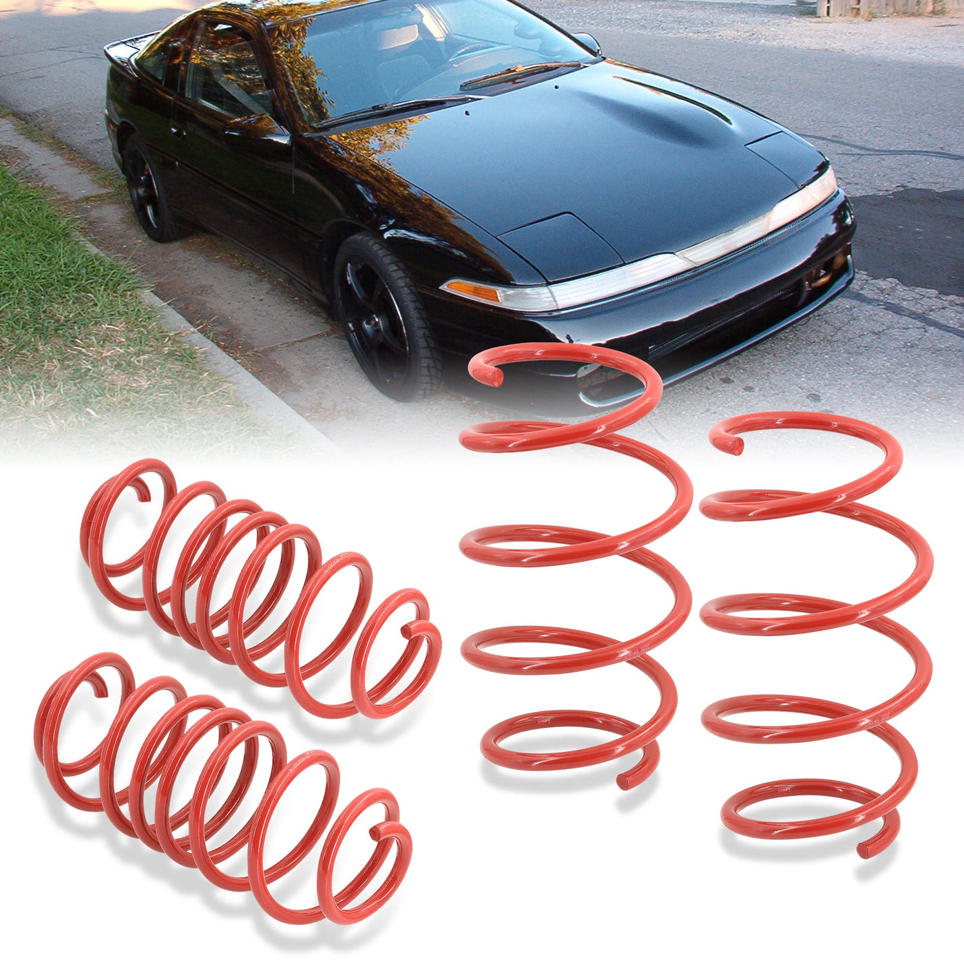 Mitsubishi Eclipse 1989-1994 Lowering Springs Red (Front ~ 2.0" / Rear ~ 2.0")