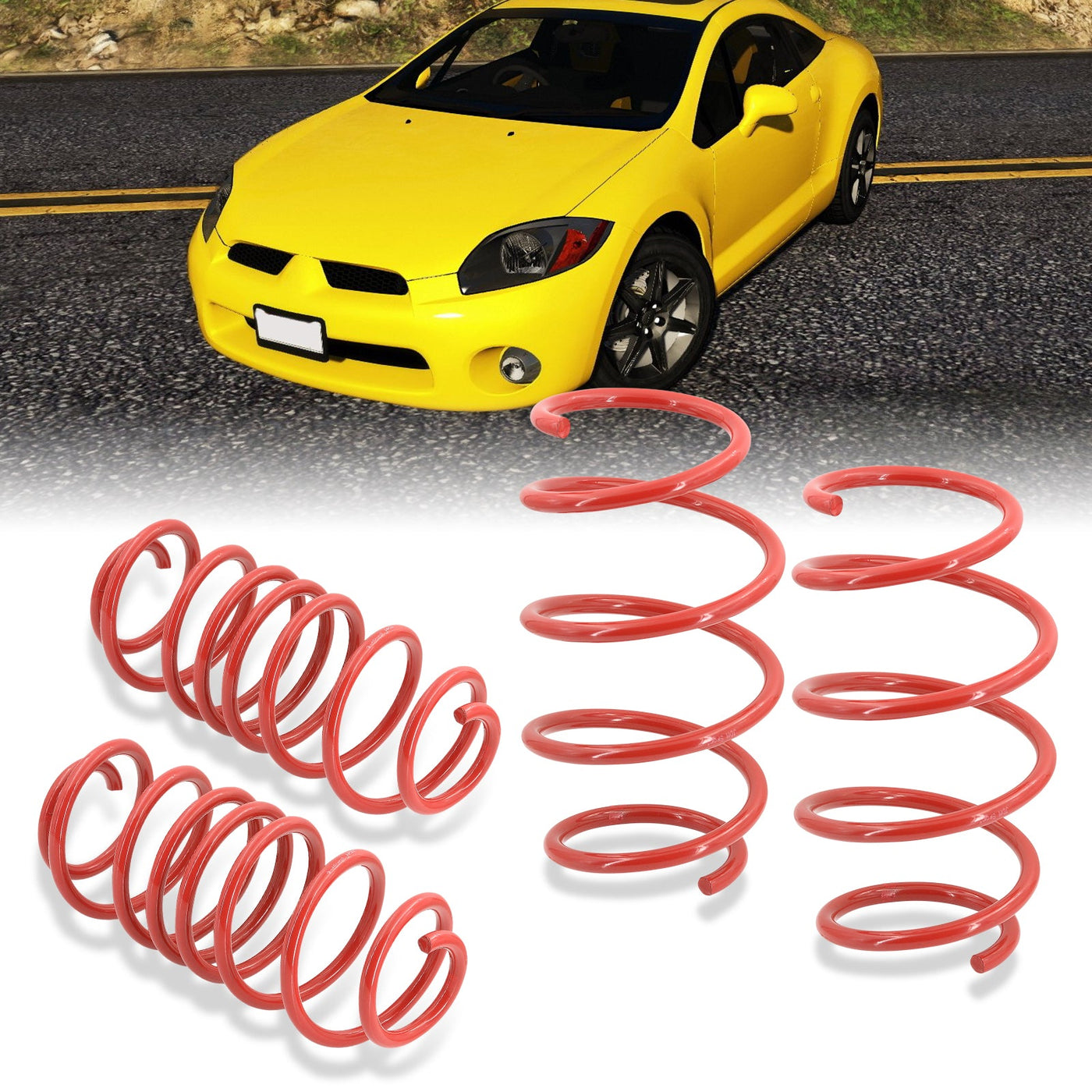 Mitsubishi Eclipse 2006-2012 Lowering Springs Red (Front ~ 2.5" / Rear ~ 2.6")