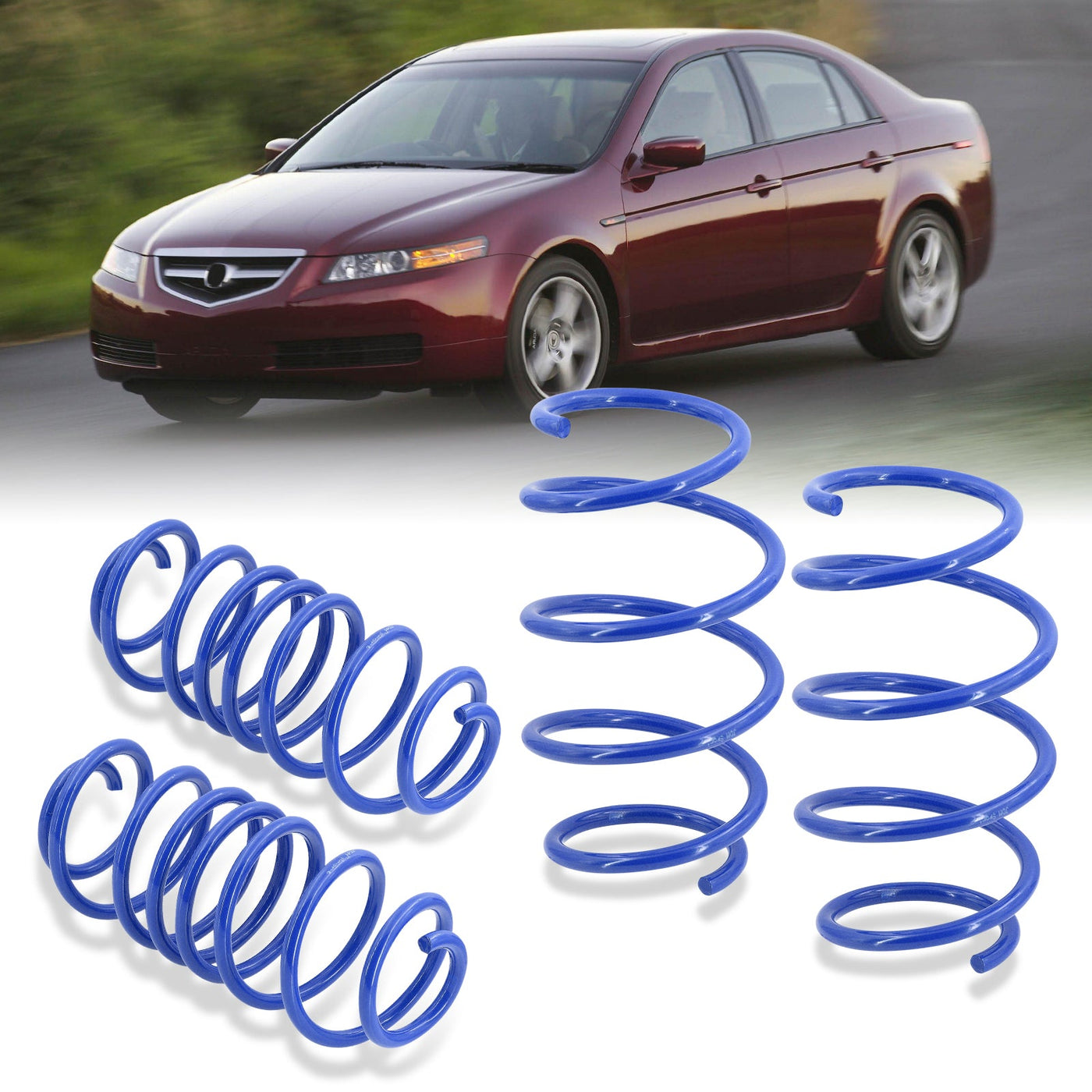 Acura TL 2004-2008 / Honda Accord V6 2003-2007 Lowering Springs Blue (TL Front ~0.6" / Rear ~0.7")(Accord Front ~1.8" / Rear ~1.5")