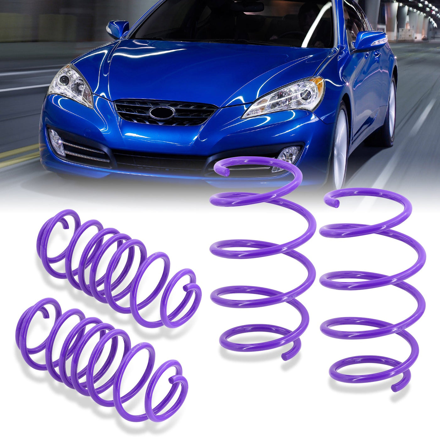 Hyundai Genesis Coupe 2010-2016 Lowering Springs Purple (Front ~1.5" / Rear ~1.2")