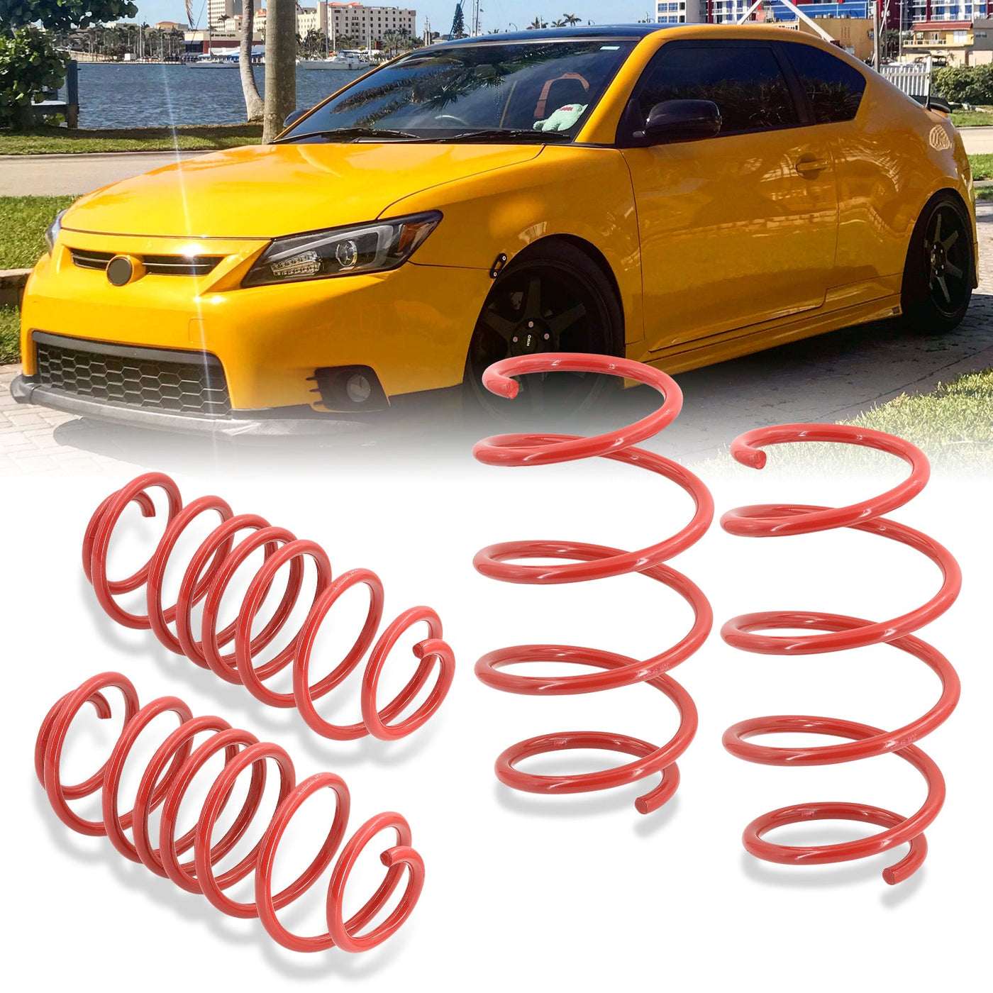 Scion TC 2011-2016 Lowering Springs Red (Front ~1.5" / Rear ~1.8")