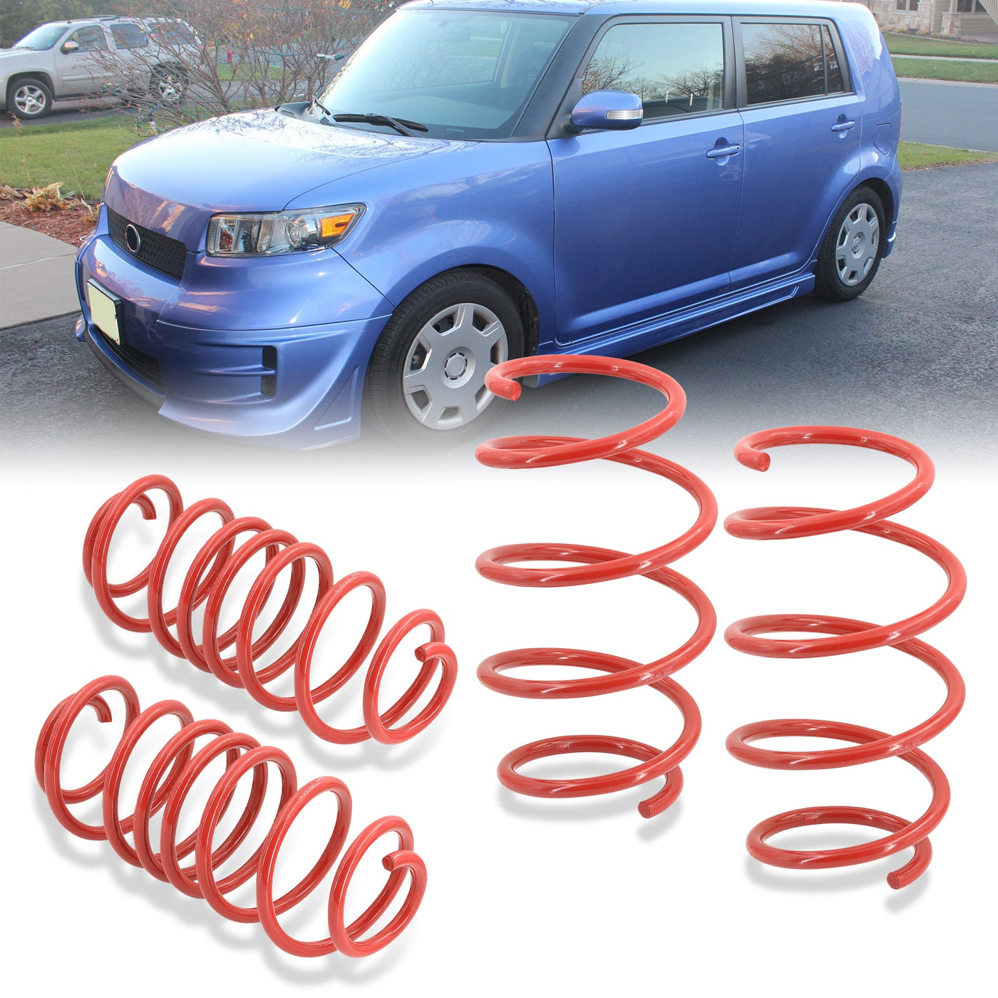 Scion XB 2008-2015 Lowering Springs Red (Front ~1.1" / Rear ~2.2")