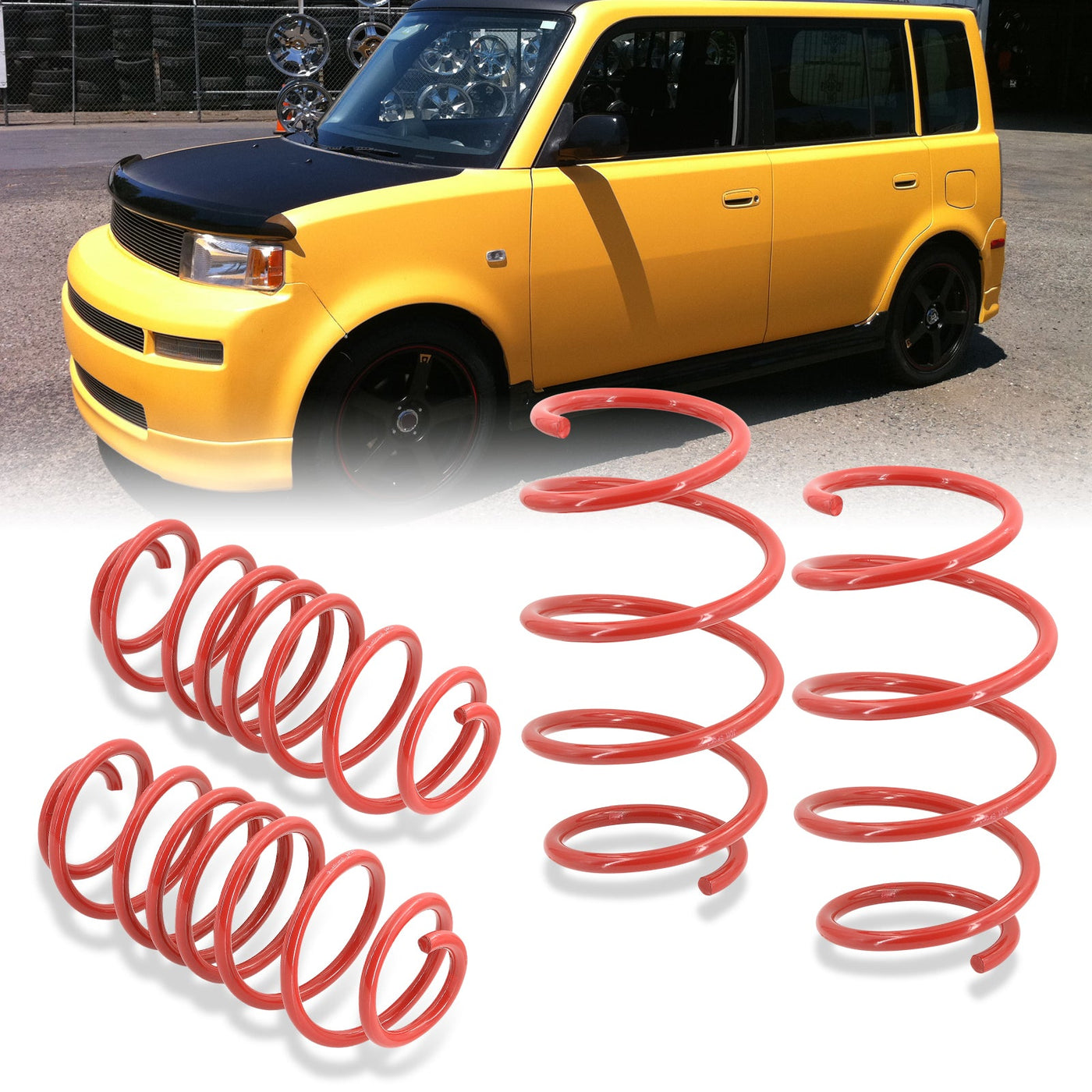 Scion xB 2004-2006 Lowering Springs Red (Front ~1.25" / Rear ~1.25")