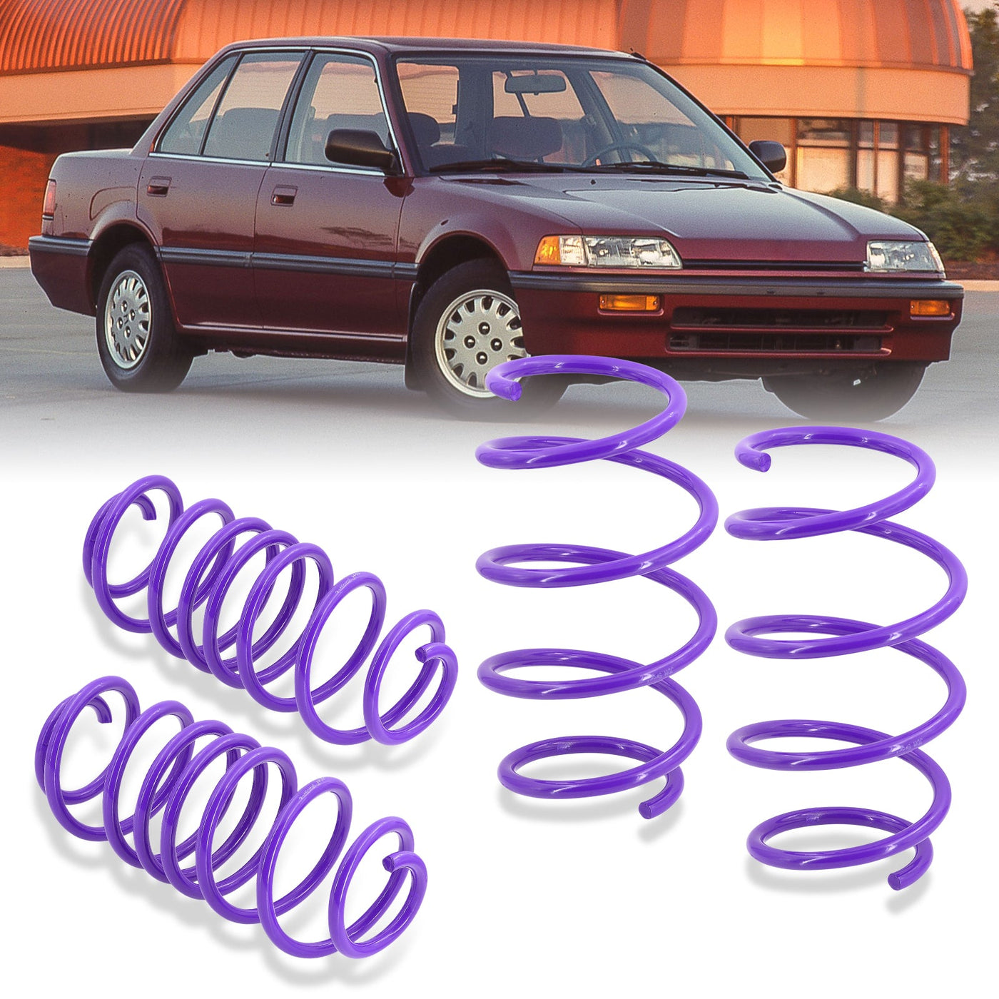 Honda Civic 1988-1991 / CRX 1988-1991 Lowering Springs Purple (Front ~2.5" / Rear ~2.25")