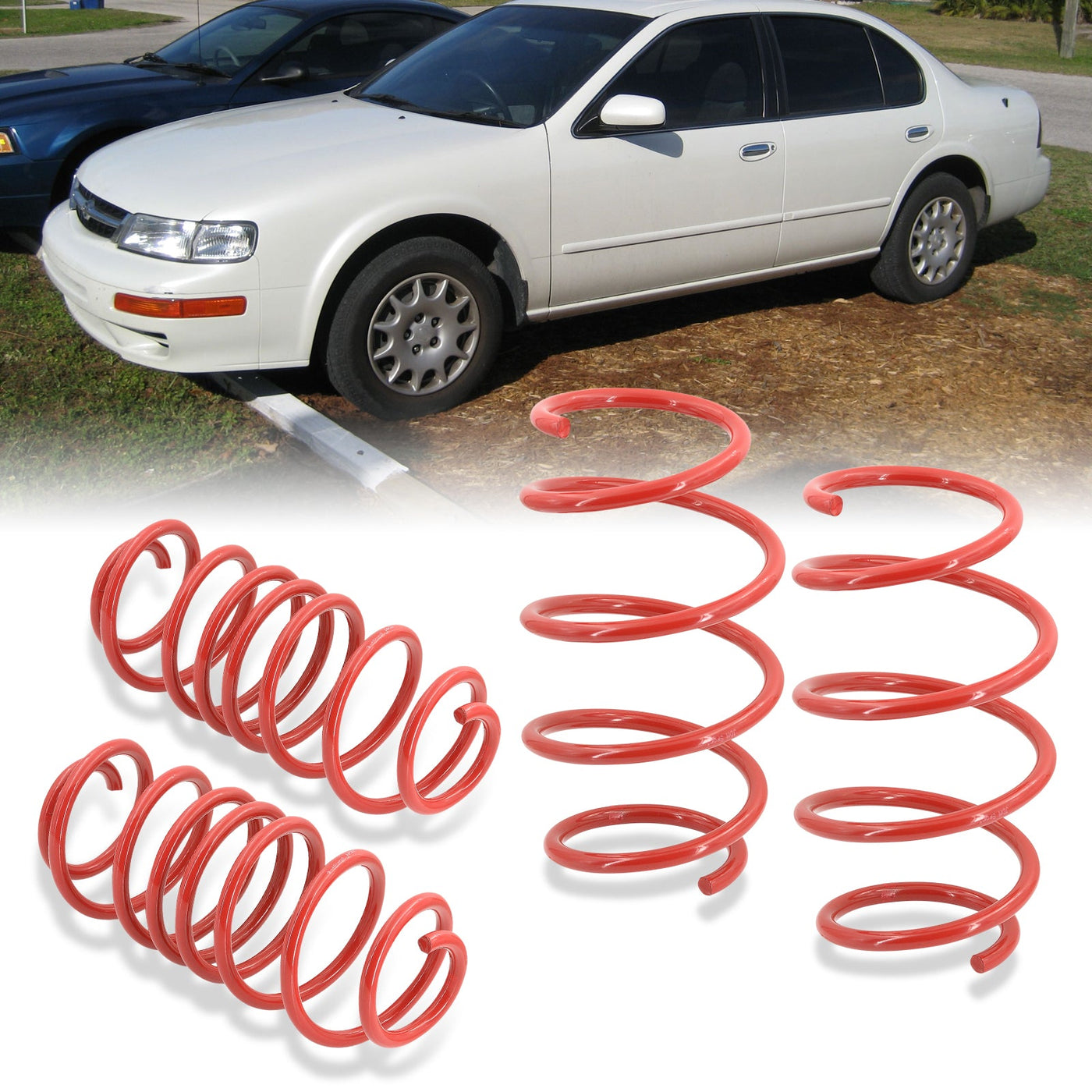 Nissan Maxima 1995-1999 Lowering Springs Red (Front ~2.25" / Rear ~2.0")