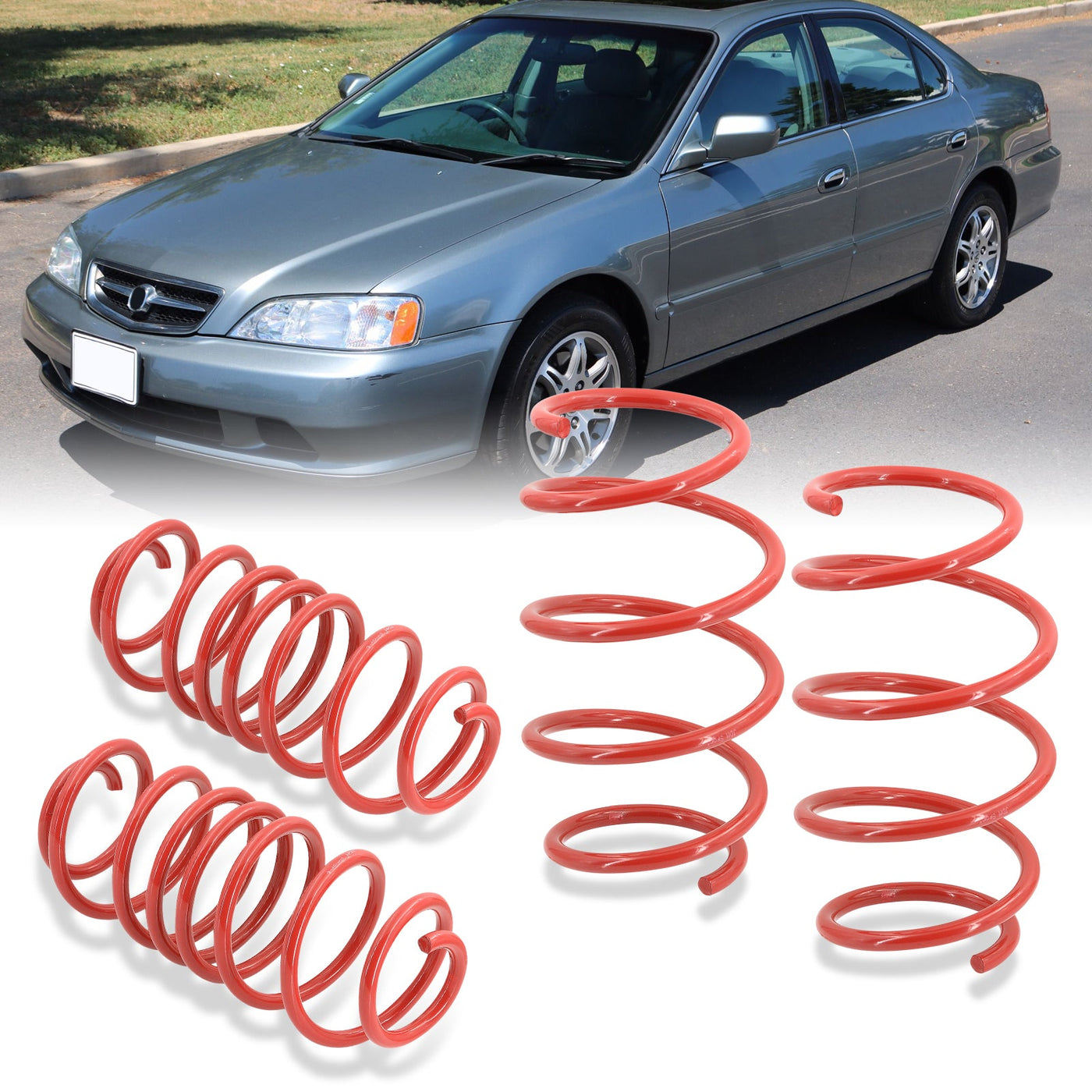 Acura TL 1998-2003 / CL 2001-2003 / Honda Accord 1998-2002 Lowering Springs Red (Front ~2.25" / Rear ~2.25")