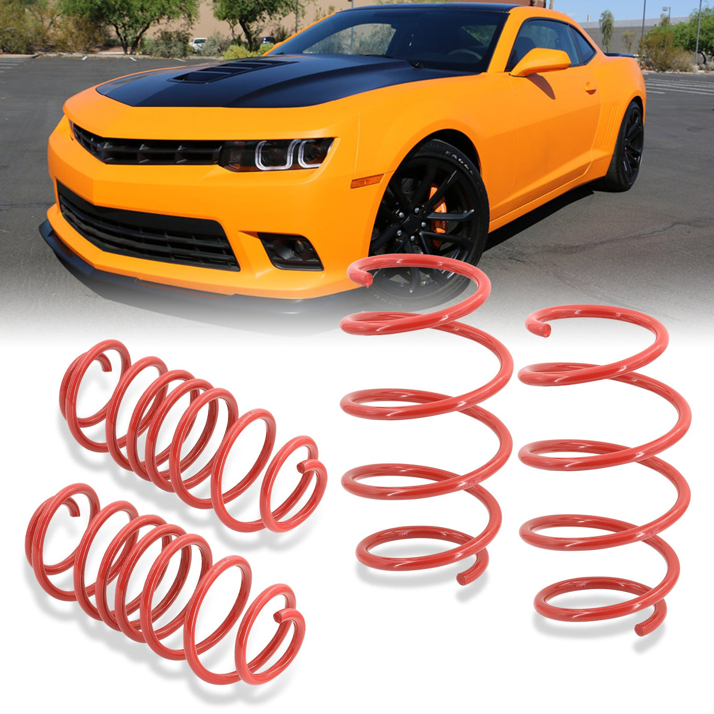 Chevy Camaro V8 2010-2015 Lowering Springs Red (Front ~1.0" / Rear ~1.0")