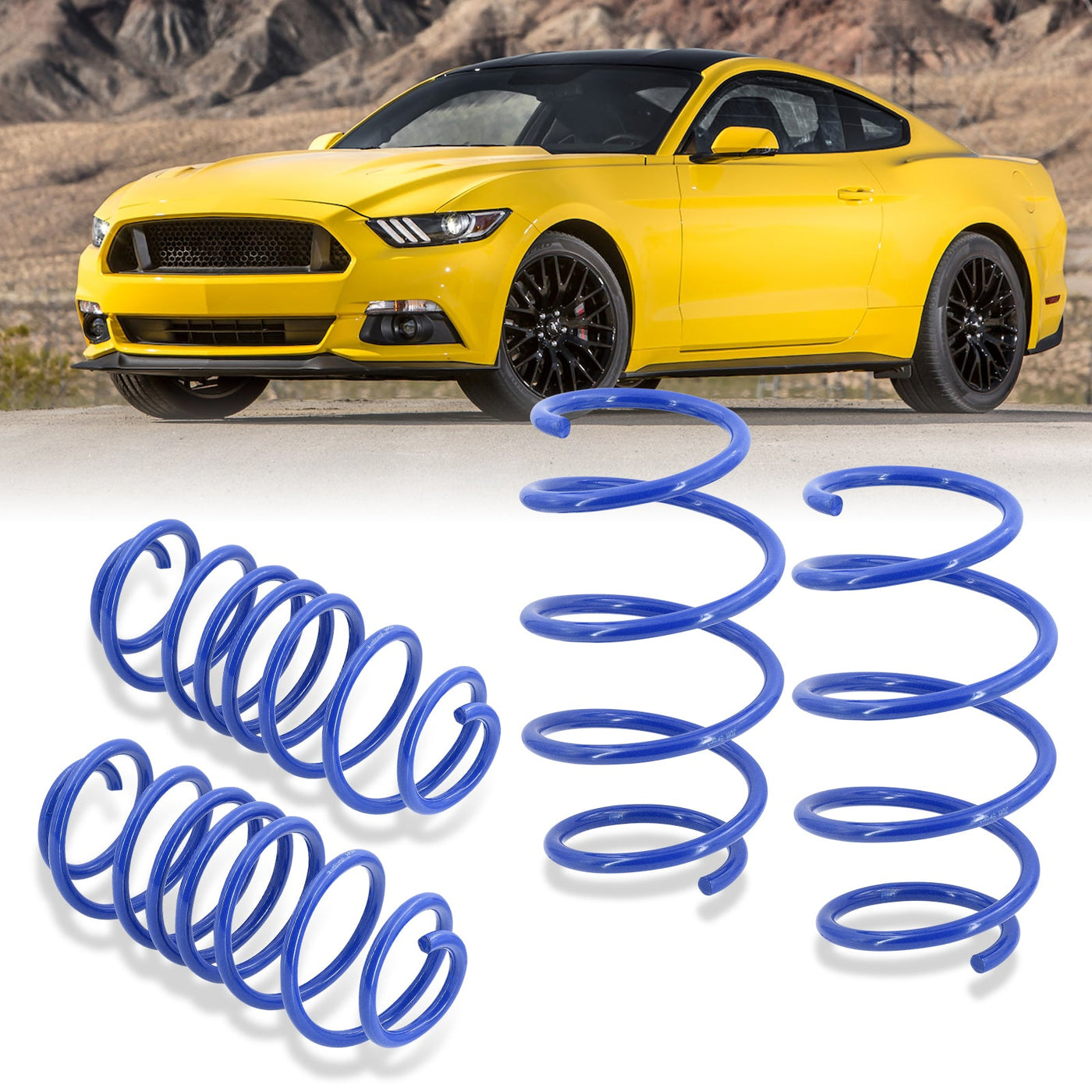 Ford Mustang 2015-2021 Lowering Springs Blue (Front ~1.0" / Rear ~1.0")