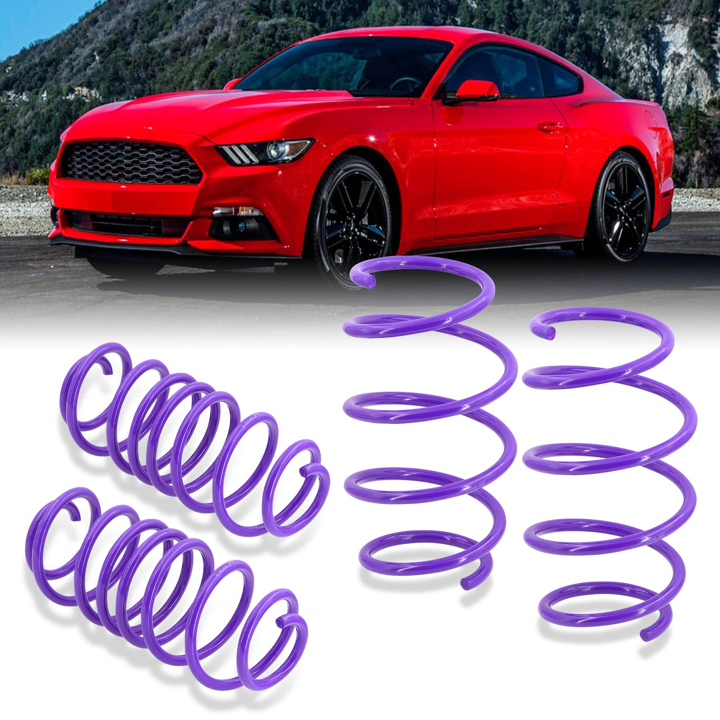 Ford Mustang 2015-2021 Lowering Springs Purple (Front ~1.0" / Rear ~1.0")