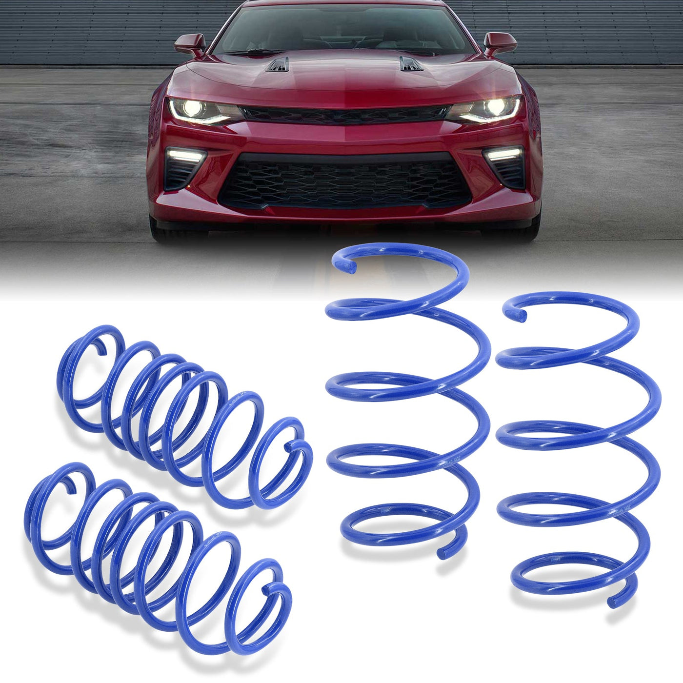 Chevy Camaro V8 2016-2021 Lowering Springs Blue (Front ~1.25" / Rear ~1.5")