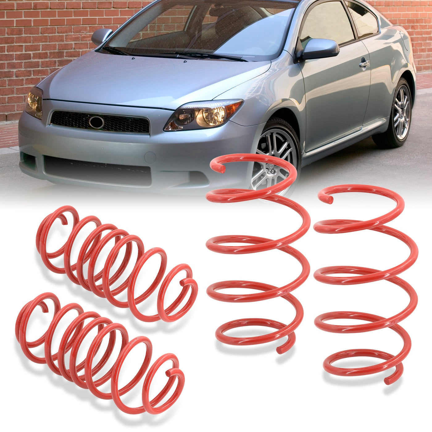 Scion tC 2005-2010 Lowering Springs Red (Front ~2.0" / Rear ~2.1")