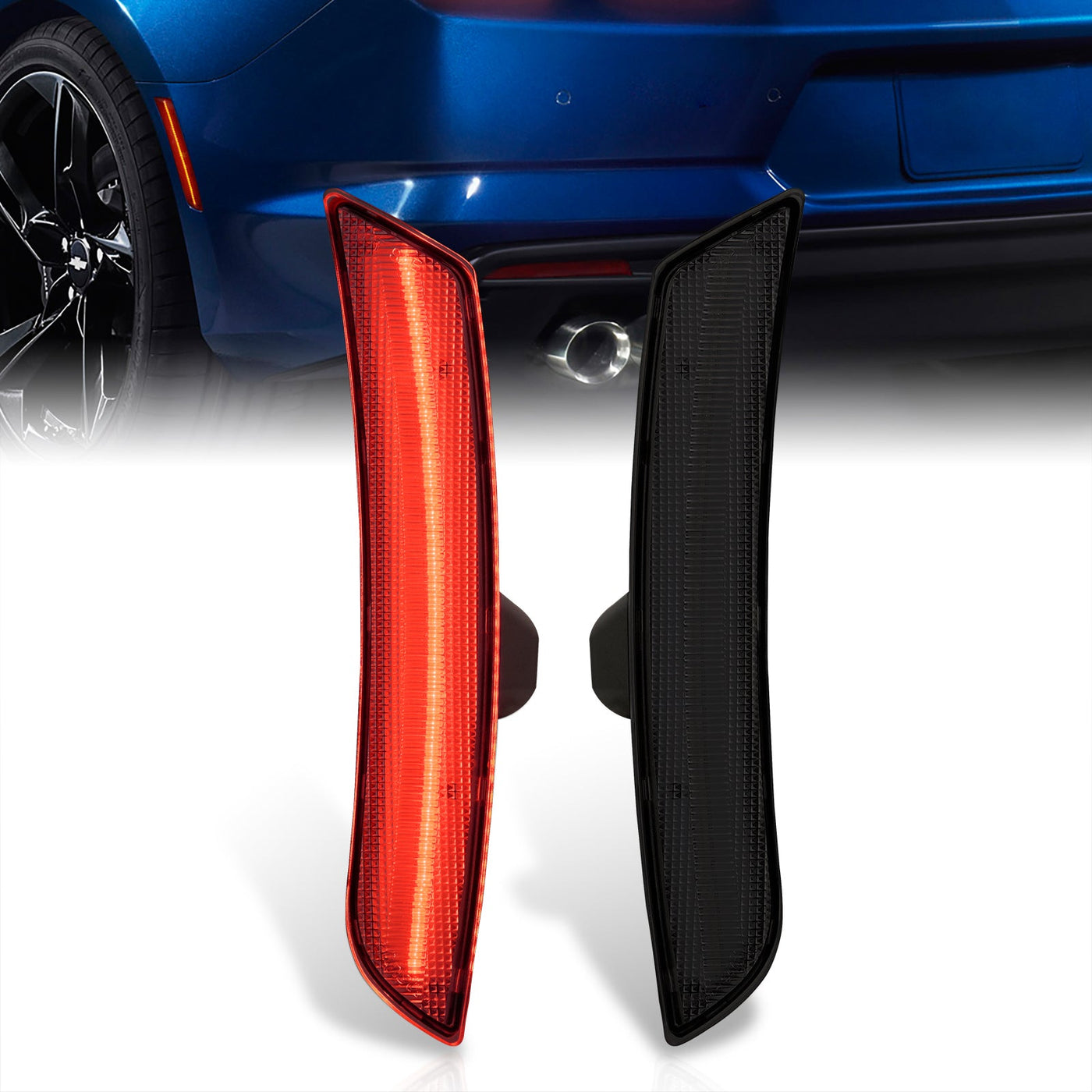 Chevrolet Camaro 2016-2022 Rear Red LED Side Marker Smoke Len