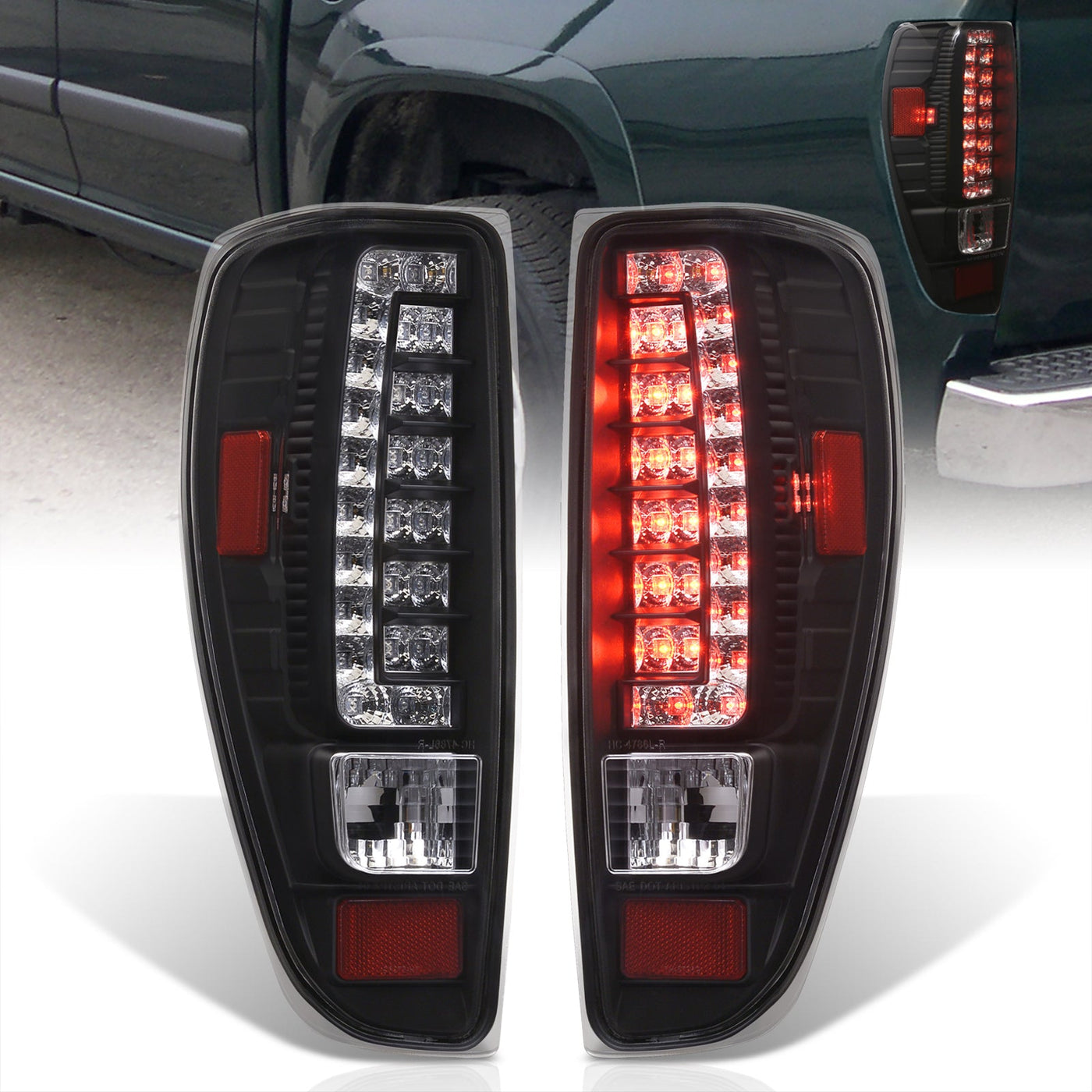 Chevrolet Colorado 2004-2012 LED Tail Lights Black Housing Clear Len