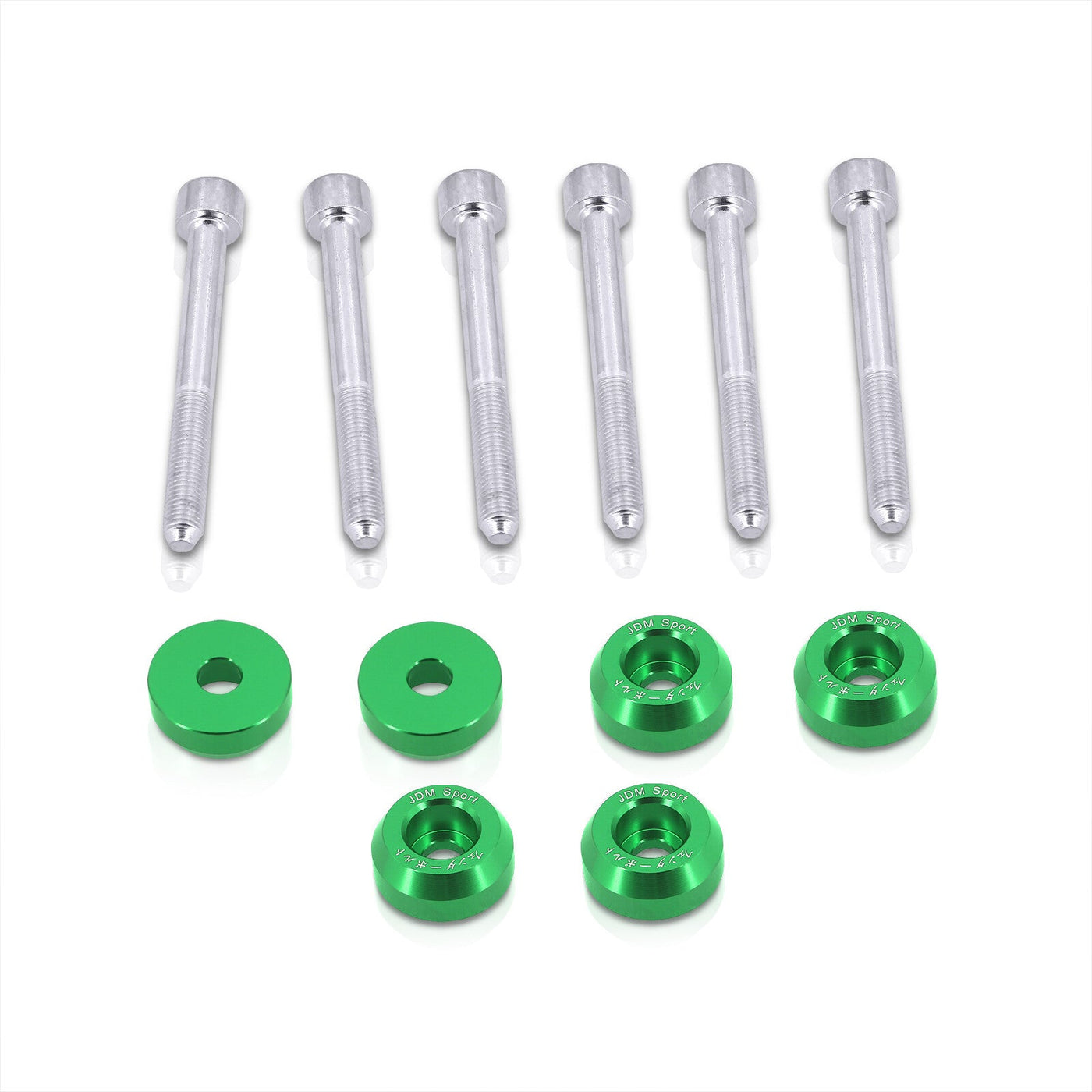 JDM Sport Acura Integra 1990-2001 / Honda Civic 1988-2000 / CRX 1988-1991 / Del Sol 1993-1997 Rear Lower Control Arms Dress Up Washers Bolt Kit Green