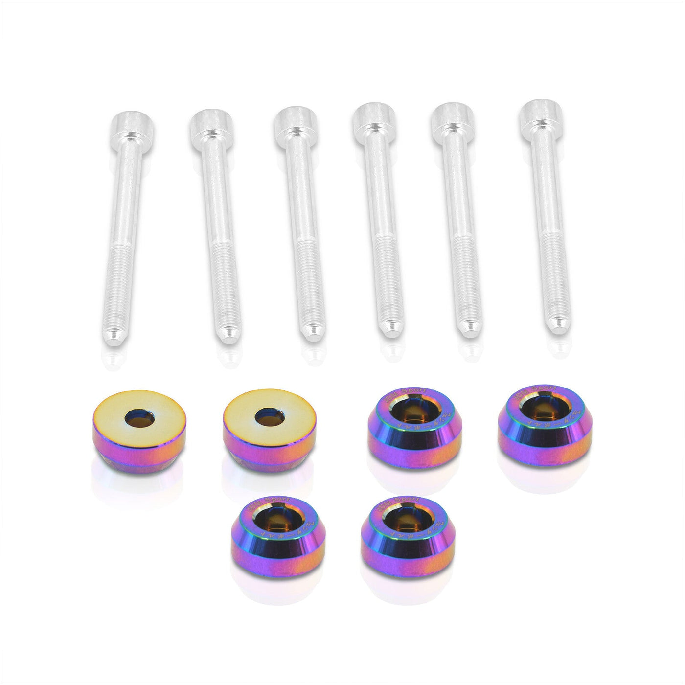 JDM Sport Acura Integra 1990-2001 / Honda Civic 1988-2000 / CRX 1988-1991 / Del Sol 1993-1997 Rear Lower Control Arms Dress Up Washers Bolt Kit Neo Chrome