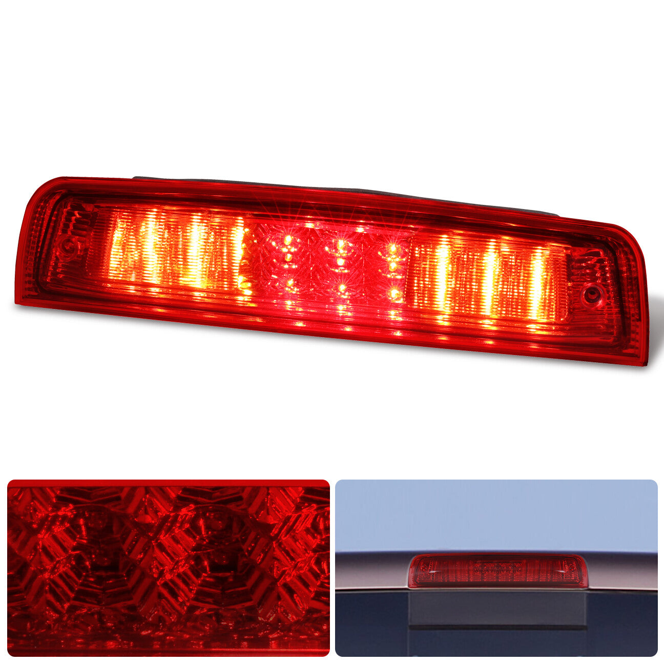 Dodge Ram 1500 2009-2018 / 2500 3500 2010-2018 LED 3rd Brake Light Chrome Housing Red Len