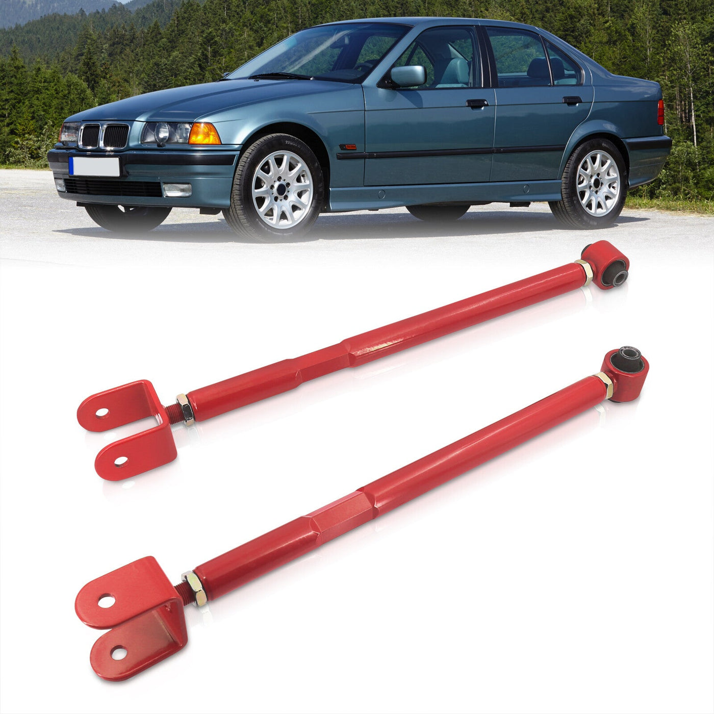 BMW 3 Series E36 E46 1992-2004 / Z4 E85 2003-2008 Rear Control Arms Camber Kit Red