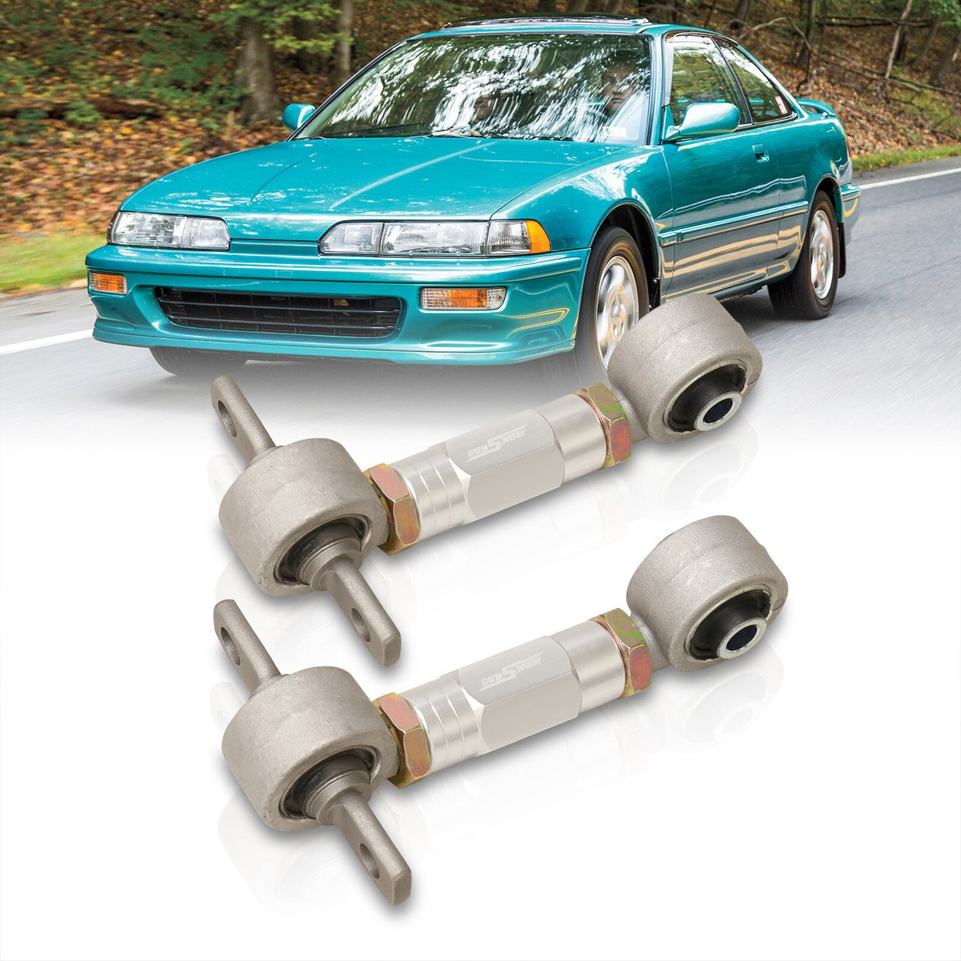 Acura Integra 1990-2001 / Honda Civic 1988-2000 / CRX 1988-1991 / Del Sol 1993-1997 Rear Control Arms Camber Kit Silver (Version 4)