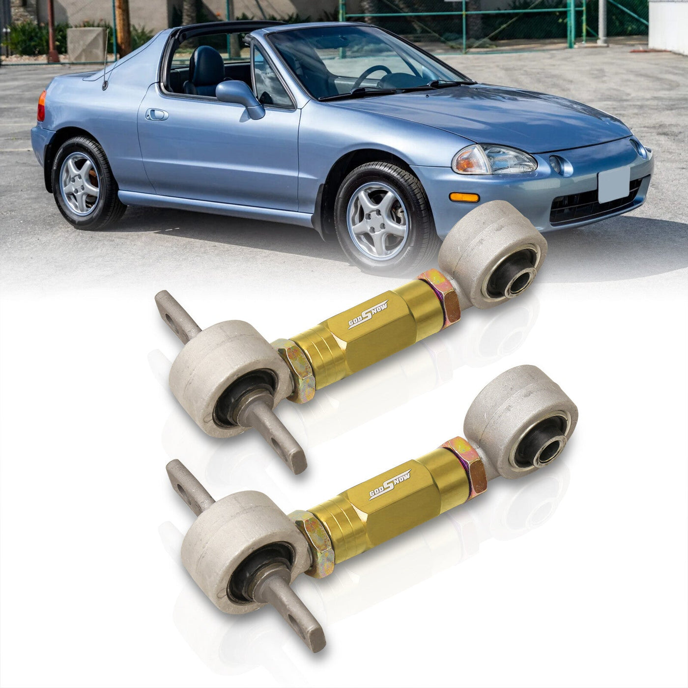 Acura Integra 1990-2001 / Honda Civic 1988-2000 / CRX 1988-1991 / Del Sol 1993-1997 Rear Control Arms Camber Kit Gold (Version 4)