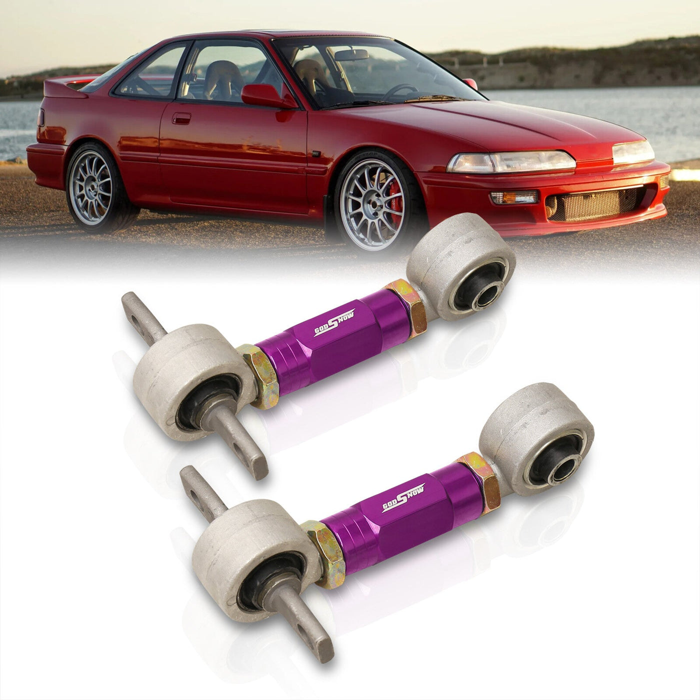 Acura Integra 1990-2001 / Honda Civic 1988-2000 / CRX 1988-1991 / Del Sol 1993-1997 Rear Control Arms Camber Kit Purple (Version 4)