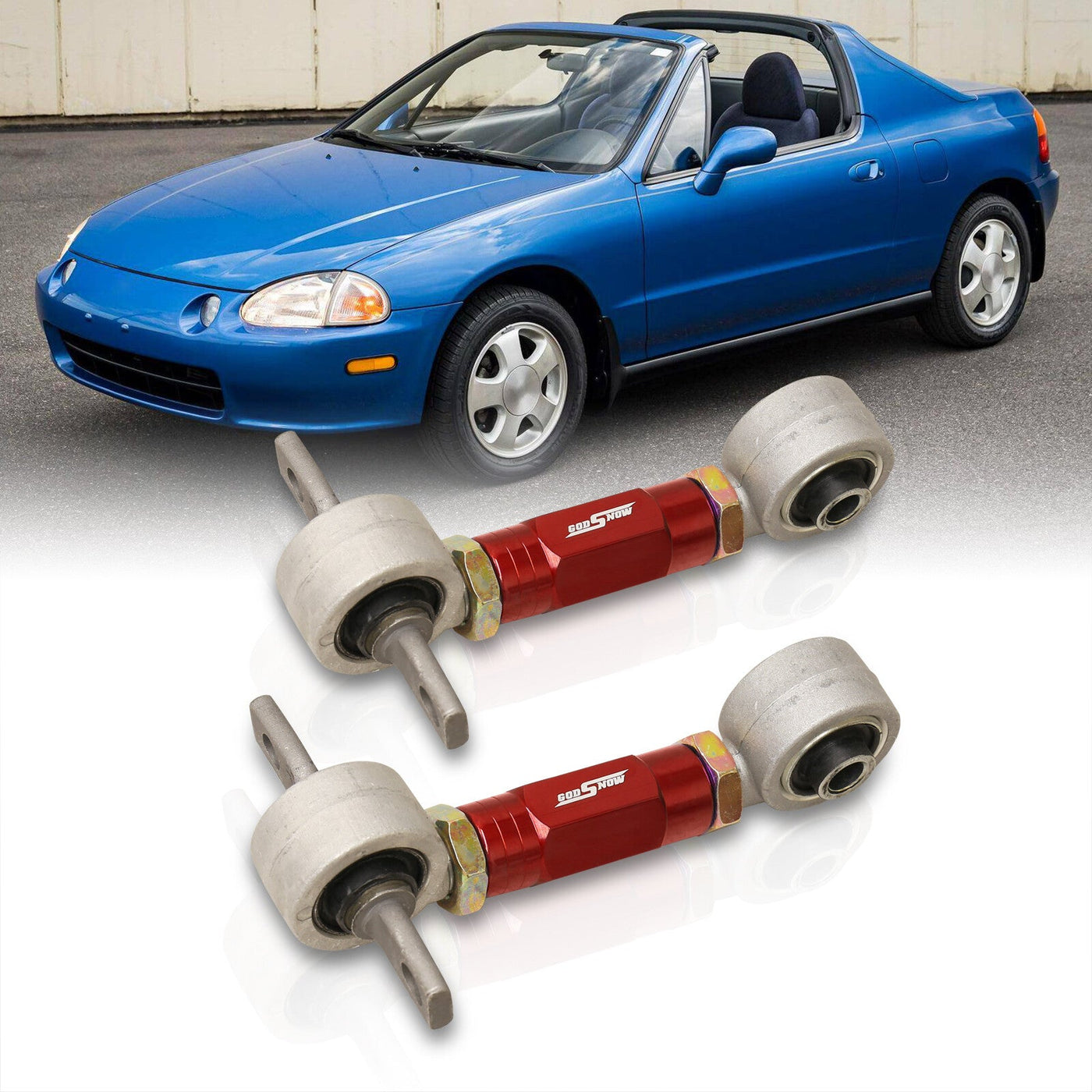 Acura Integra 1990-2001 / Honda Civic 1988-2000 / CRX 1988-1991 / Del Sol 1993-1997 Rear Control Arms Camber Kit Red (Version 4)